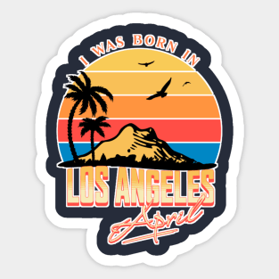 Was born in Los Angeles, April Retro Sticker